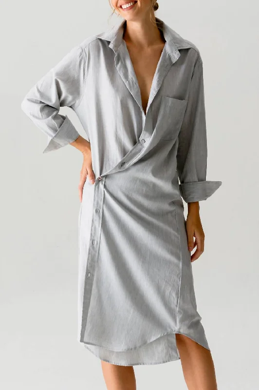 Midi Shirt Dress In Heathers