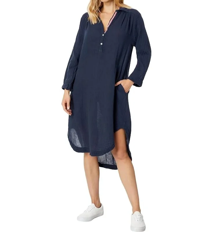 Shirttail Dress In Navy