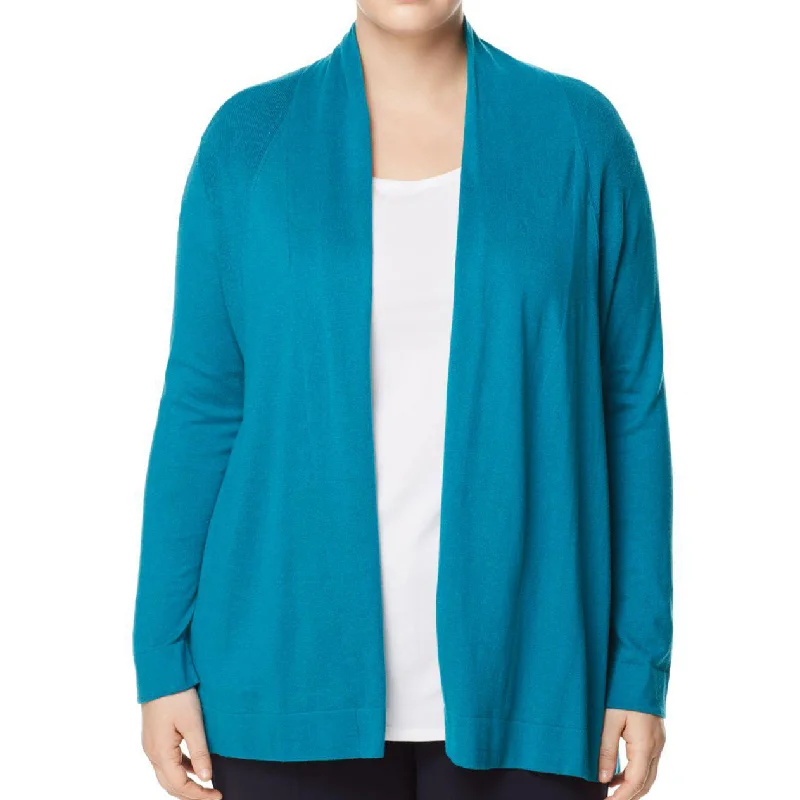 MARINA RINALDI Women's Turquoise Mia Open Front Cardigan $435 NWT