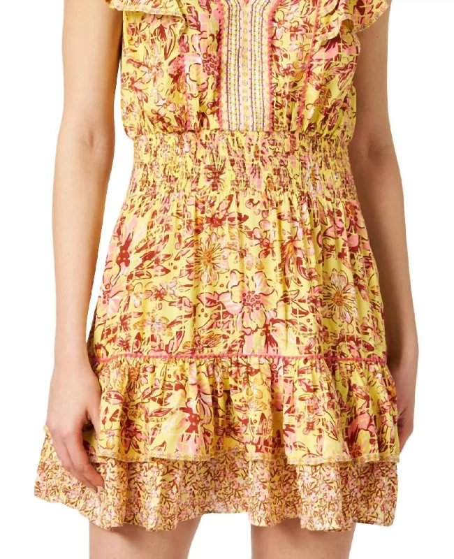 Camila Dress In Yellow Hortensia