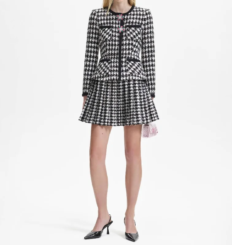 Mini Jacket Dress In Black Check