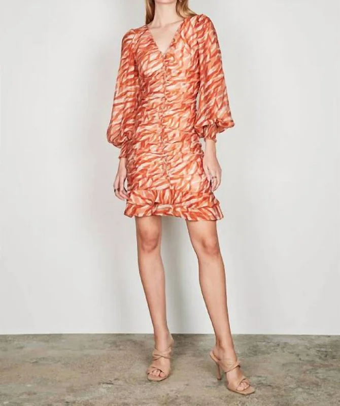 Feline Dress In Orange