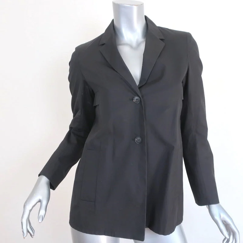 Jil Sander Blazer Black Cotton Size 36 Two-Button Jacket