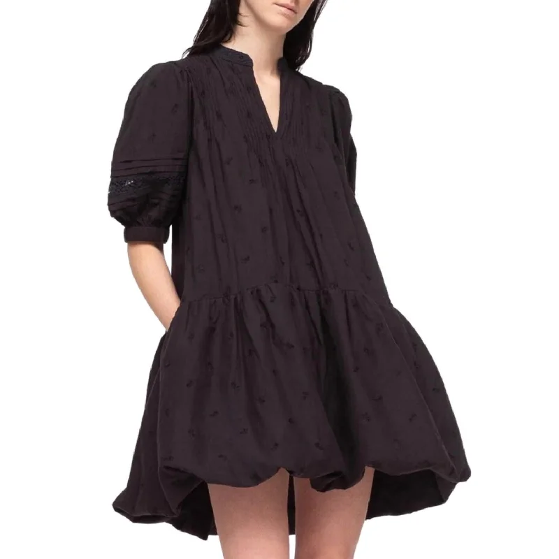 Loren Solid Tunic Dress In Black