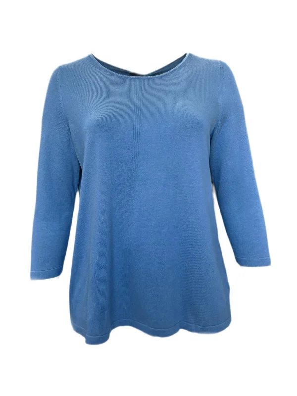 Marina Rinaldi Women's Blue Adri Knitted Pullover Sweater NWT