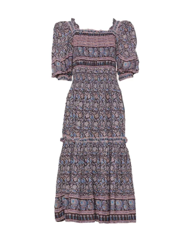 Amaki Border Dress In Lilac