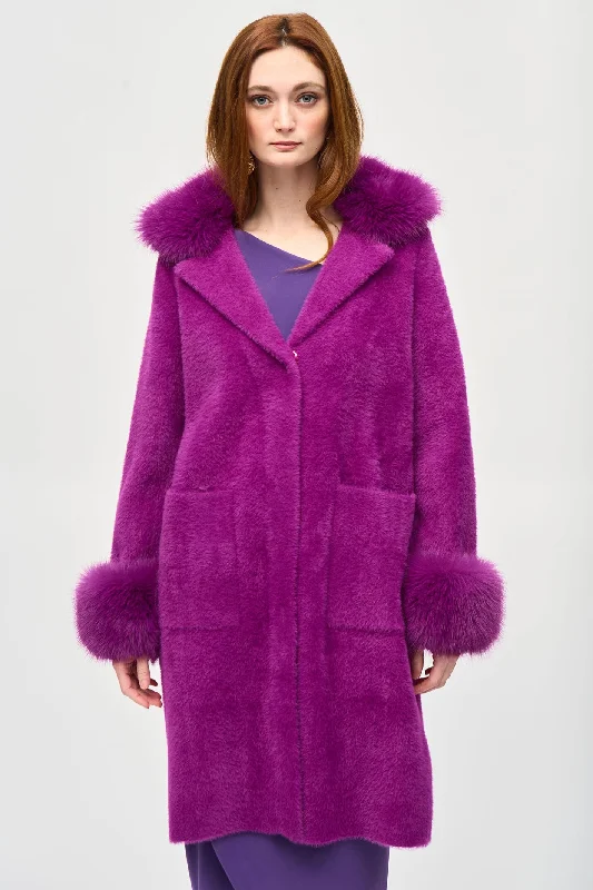 Joseph Ribkoff 243923 Empress Faux Fur Sweater Coat