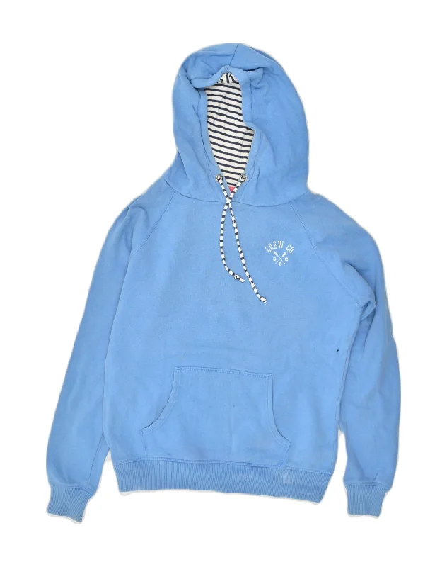 CREW CLOTHING Womens Graphic Hoodie Jumper UK 8 Small  Blue Cotton