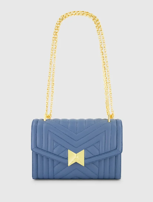 Quilted Napa Leather Handbag With Gold Chain - FINAL SALE