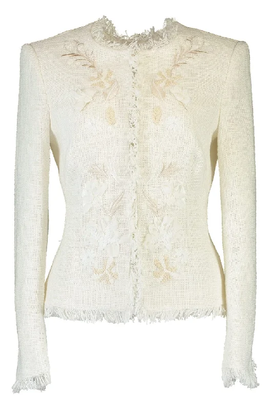 Embroidered Placket Jacket