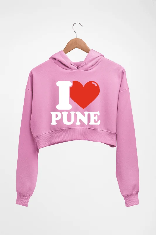 I Love Pune Crop HOODIE FOR WOMEN