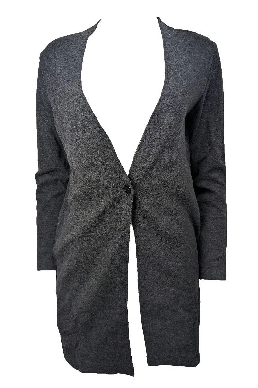 Majestic Filatures Women's Dark Grey One Button Cardigan Size X-Small NWT