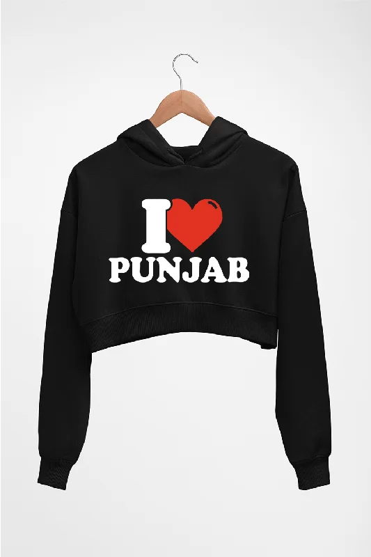 I Love Punjab Crop HOODIE FOR WOMEN