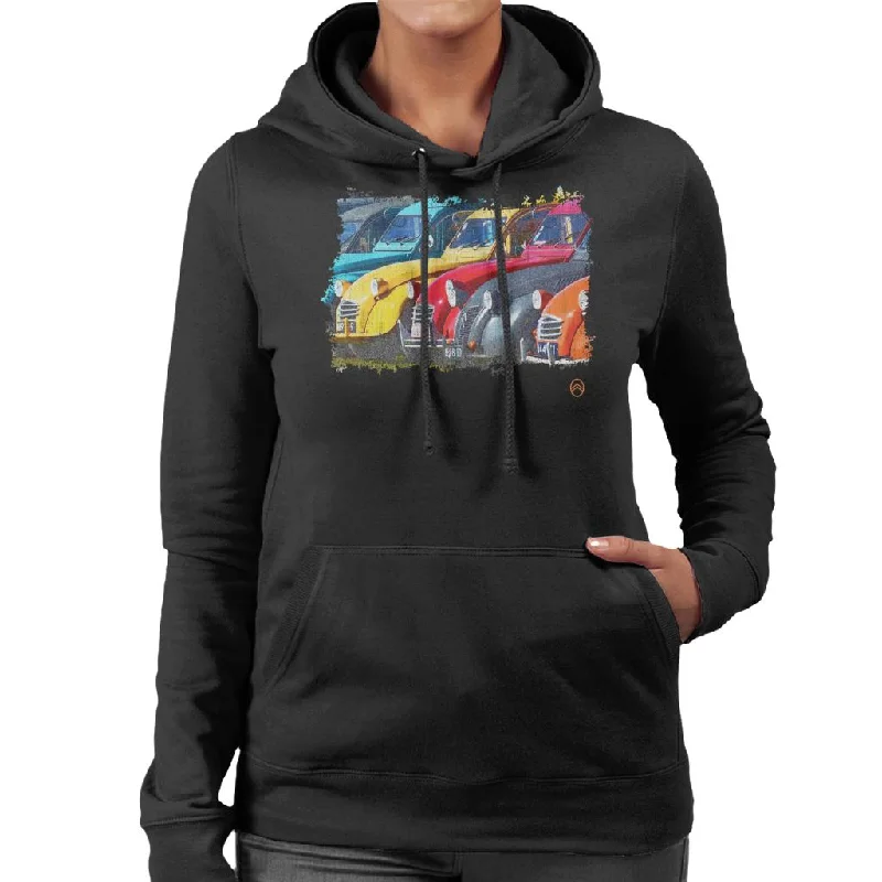 Citroën 2CV In A Line Retro Photo Women's Hooded Sweatshirt