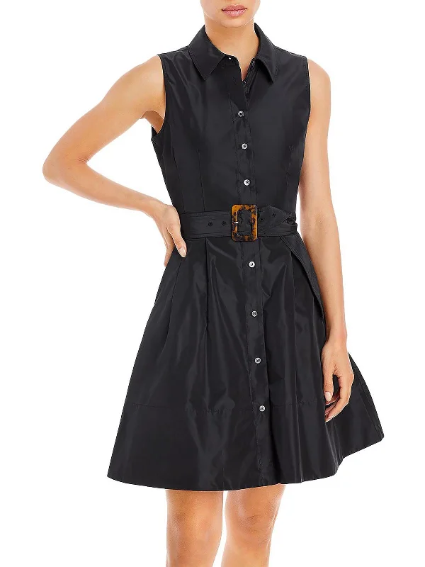 Jolene Womens Collared Midi Shirtdress