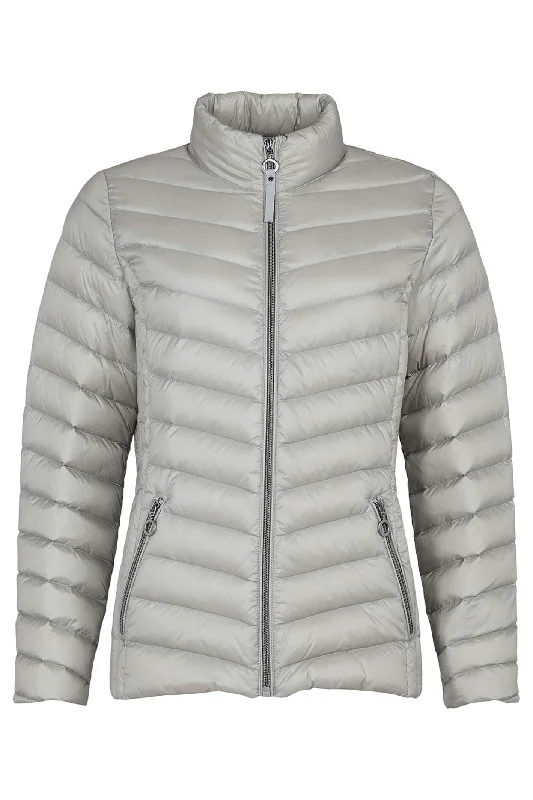 Frandsen 528-588-44 Silver Grey Padded Zip Front Jacket