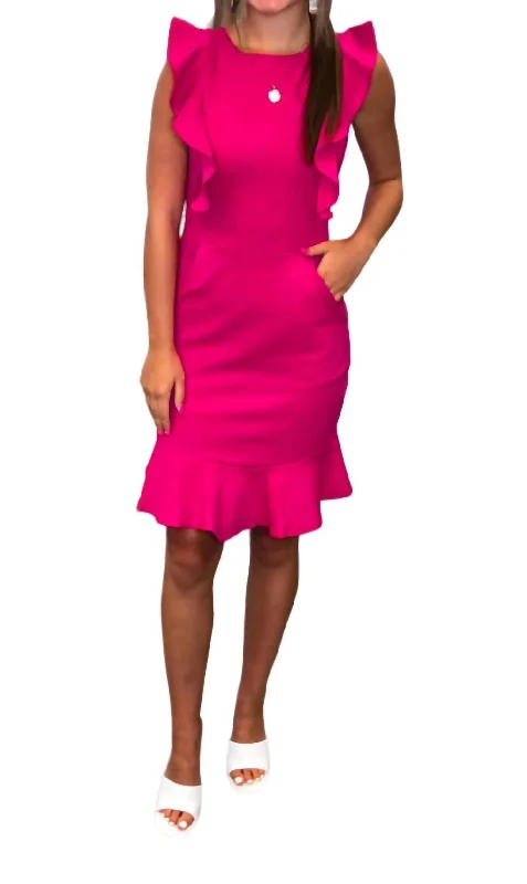 Take A Look Dress In Fuchsia