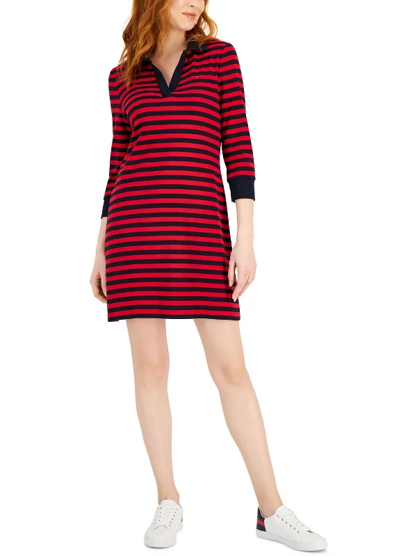 Johnny Womens Cotton Striped Sheath Dress