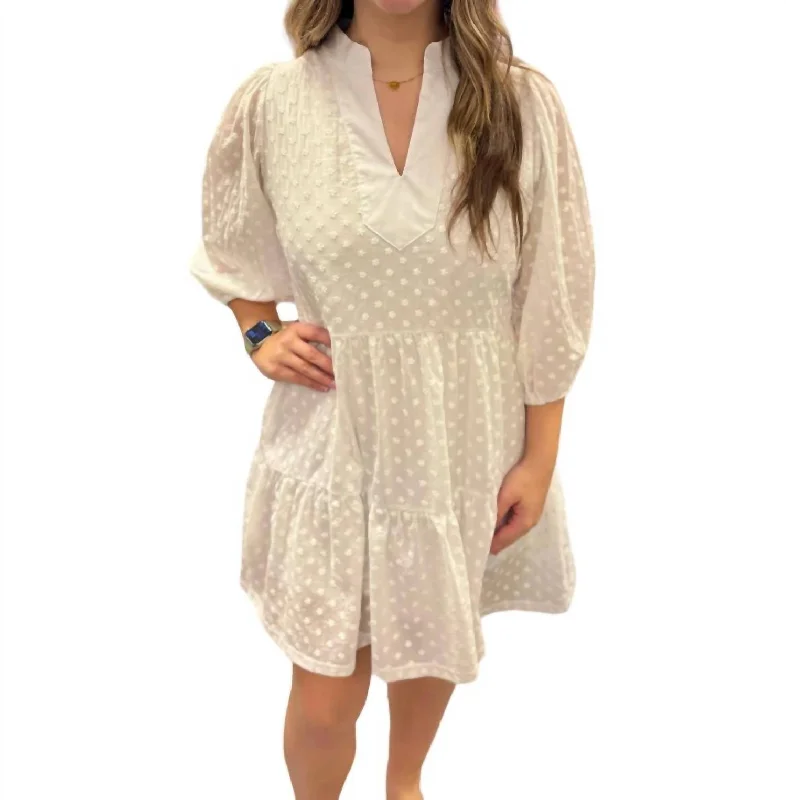 Tory Dress In White Eyelet