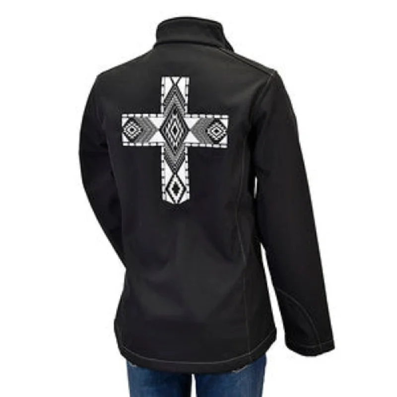 Women's Cowgirl Hardware Soft Shell Aztec Cross Jacket