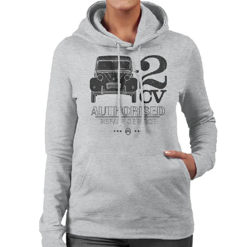 Citroën 2CV Authorised Repair Service Black Logo Women's Hooded Sweatshirt