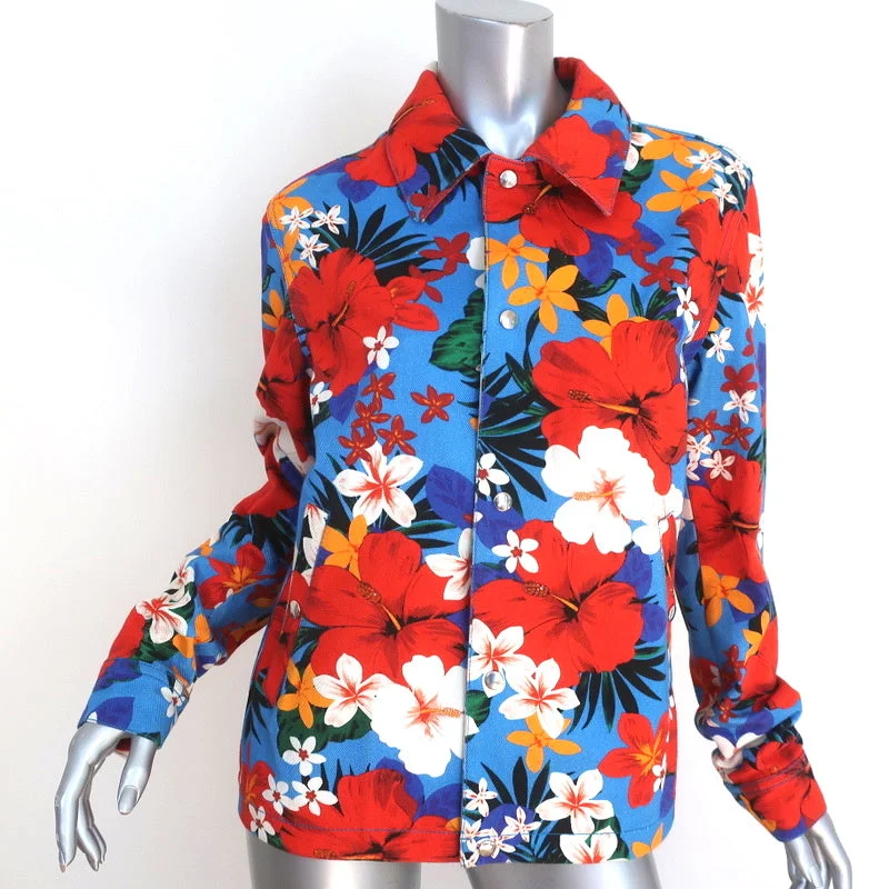 AMI Alexandre Mattiussi Floral Print Denim Jacket Size Small Unisex