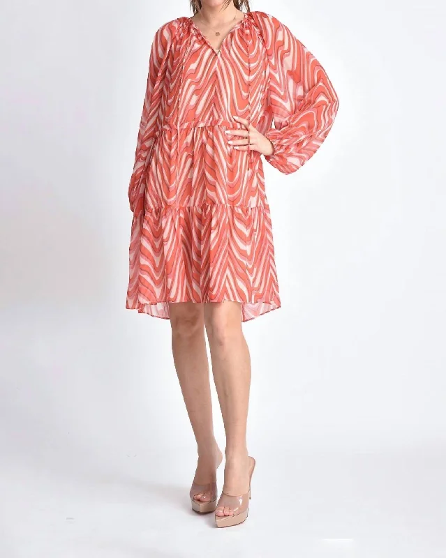 Romana Wave Dress In Orange