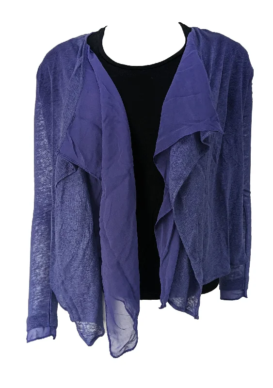 Majestic Filatures Women's Purple Linen Silk Wrap Cardigan Size X-Small NWT