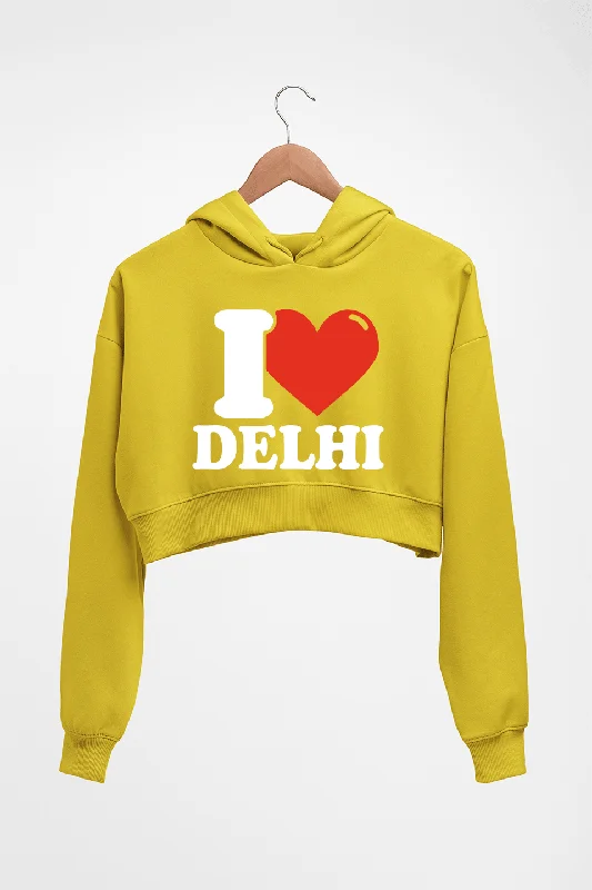 I Love Delhi Crop HOODIE FOR WOMEN