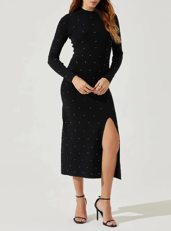 Kariana Sweater Dress In Black