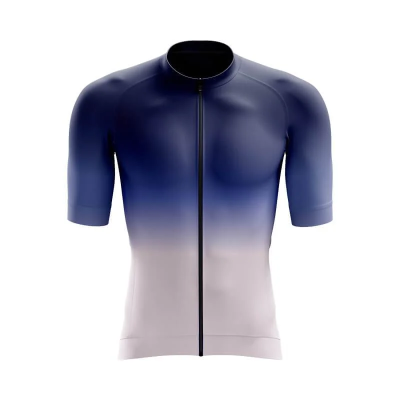 White-Navy Blue Gradient Aero Jerseys