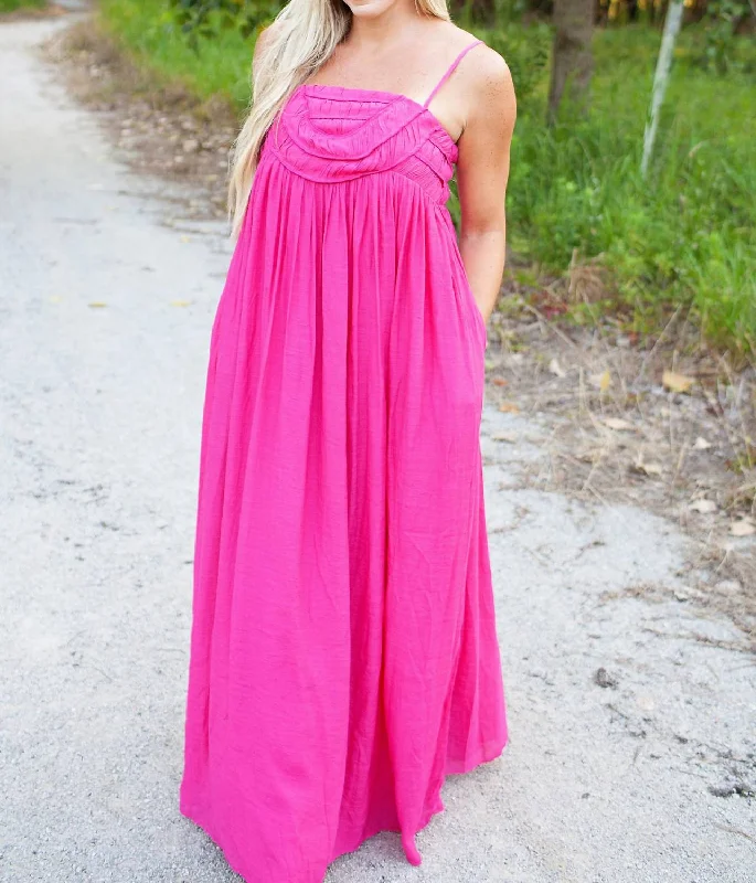 Olivia Maxi Dress In Hot Pink