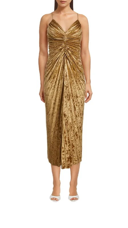 Marylin Midi Dress In Gold