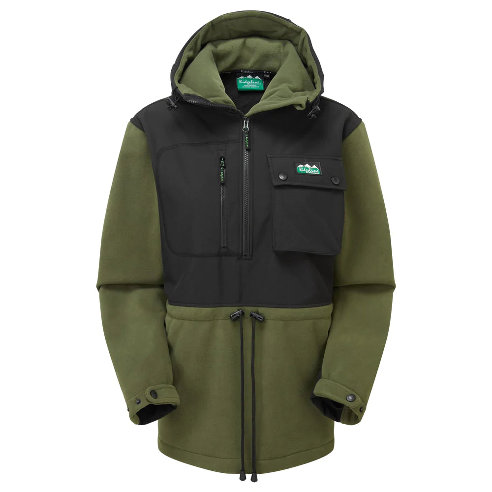 Rubra Hybrid Fleece Smock - Field Olive/Black