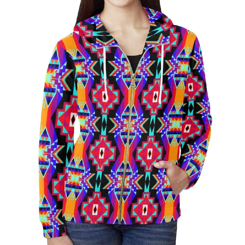 Fancy Bustle Full Zip Hoodie for Women