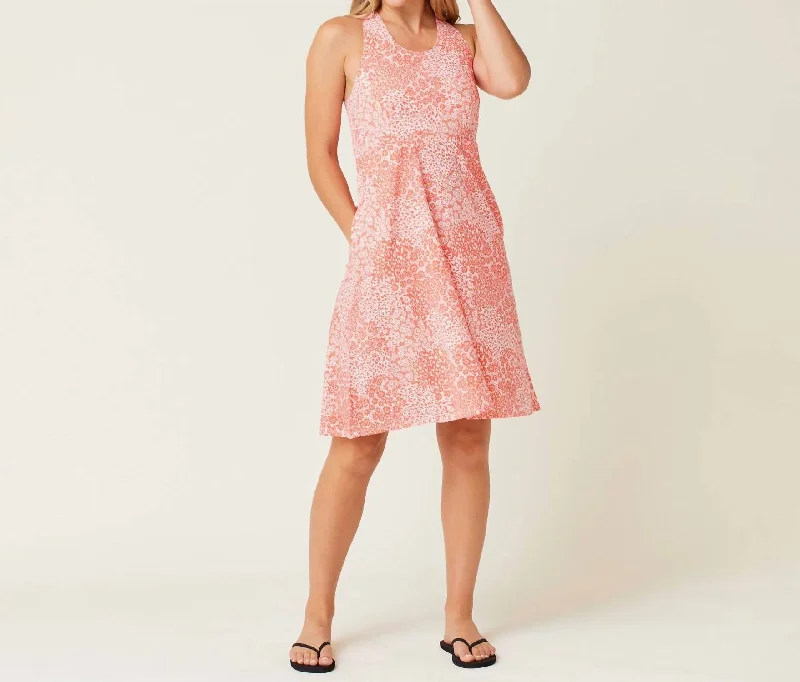 Piper Dress In Mountain Floral Coral