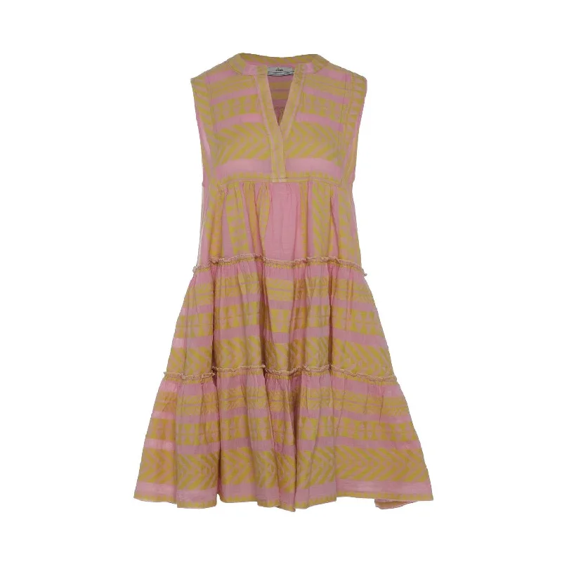 Ella Sleeveless Dress In Yellow/pink