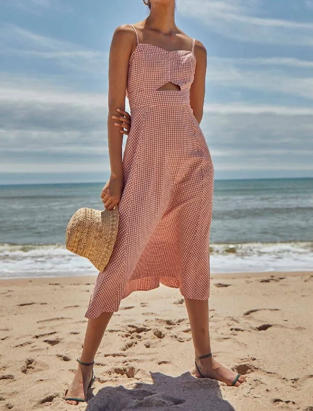 Maxwell Dress In Terracotta Gingham