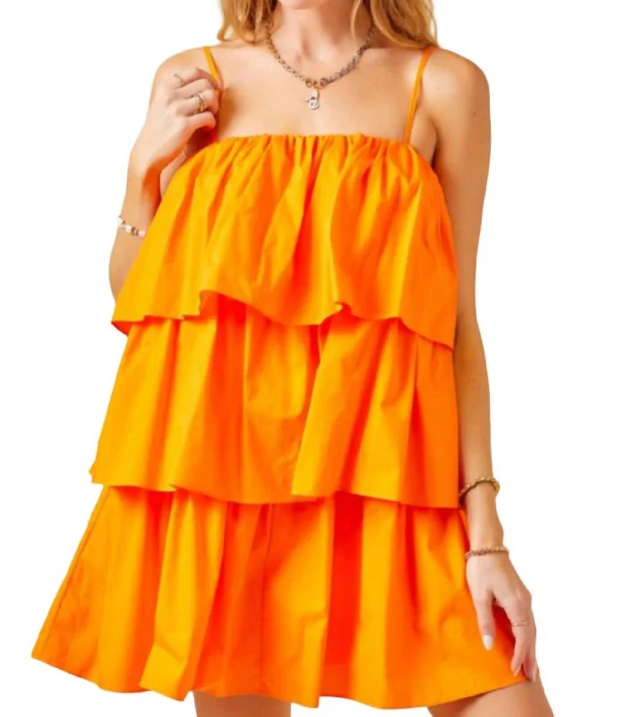 Poplin Dress In Sunkist