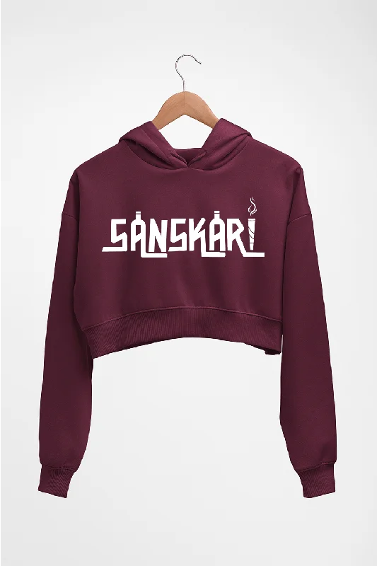 Sanskari Crop HOODIE FOR WOMEN