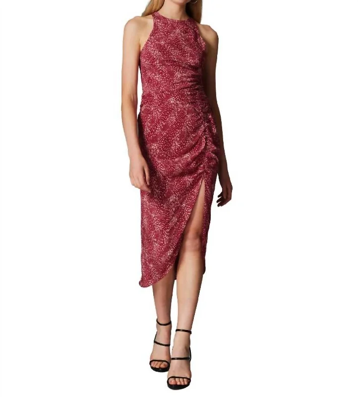 Mel Dress In Bordeaux Snake