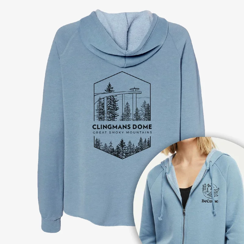 Clingmans Dome - Great Smoky Mountains National Park - Women's Cali Wave Zip-Up Sweatshirt