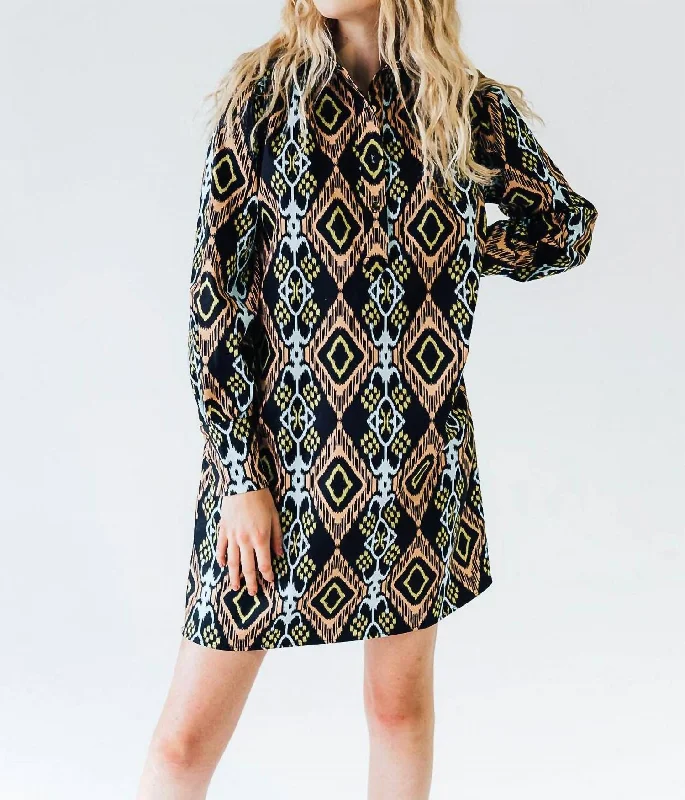 Long Sleeve Everything Dress In Ikat