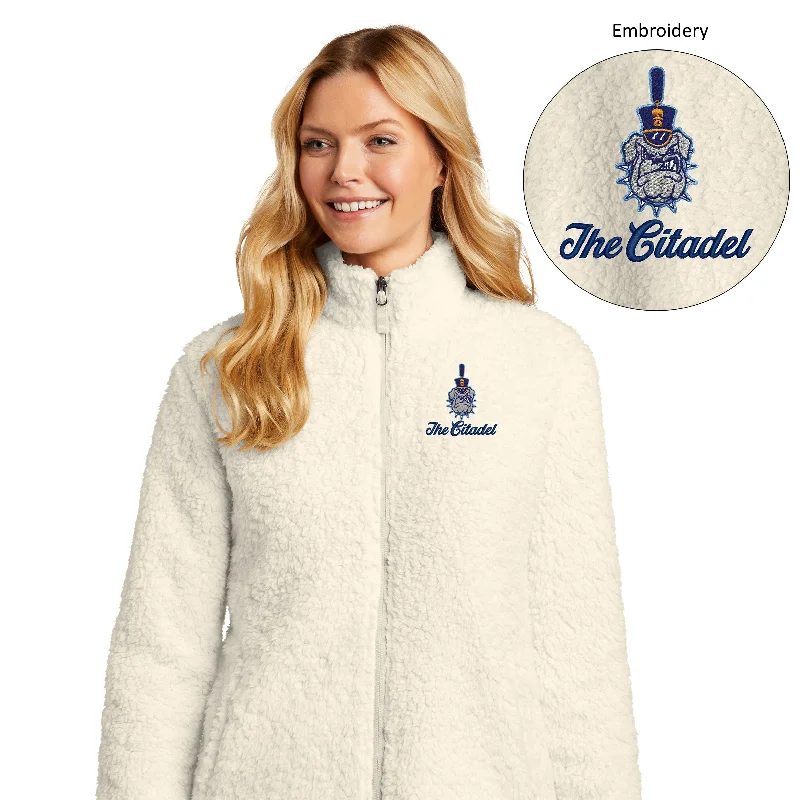 The Citadel Spike Logo, Ladies Cozy Fleece, Full Zip Jacket