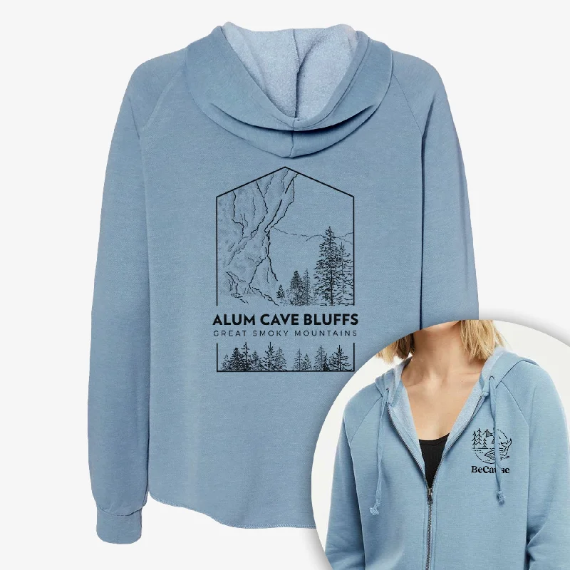 Alum Cave Bluffs - Great Smoky Mountains National Park - Women's Cali Wave Zip-Up Sweatshirt