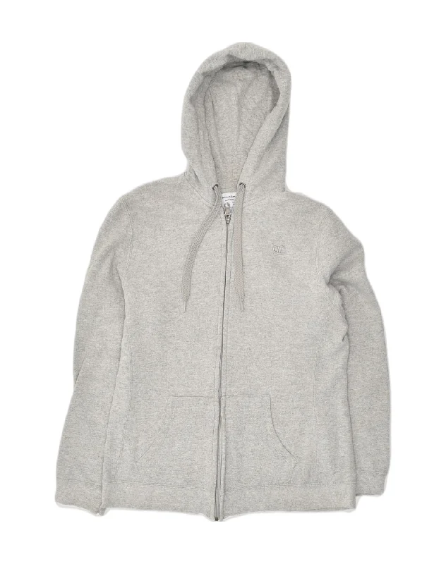 CHAMPION Womens Zip Hoodie Sweater UK 14 Large Grey Cotton