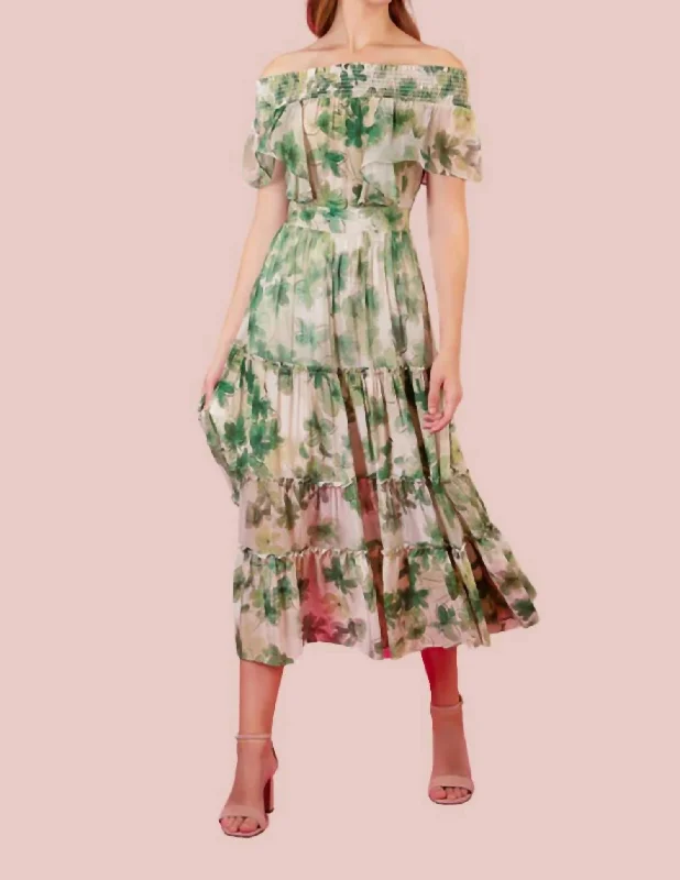 Birmingham Dress In Green Floral