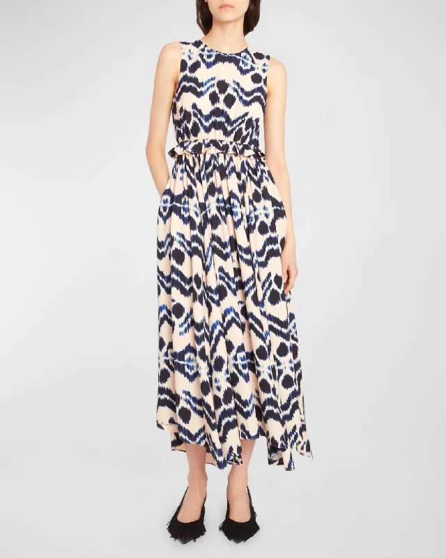 Evita Asymmetric Maxi Dress In Nimbus