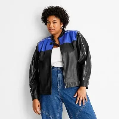 Future Collective With Reese Women's Zip-Up Leather Jacket