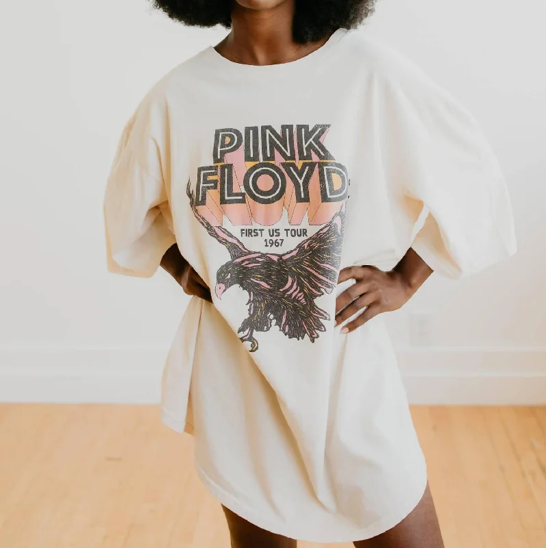 Pink Floyd First Us Tour Oversized T-Shirt Dress In White